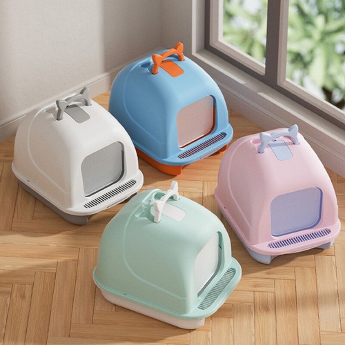 Hooded cat litter tray - litter,