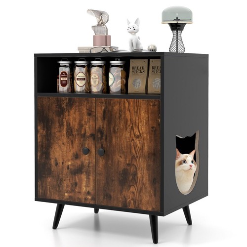 Wooden cat litter box - wooden,