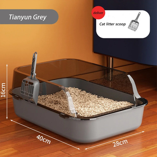 Semi enclosed cat litter - litter, box