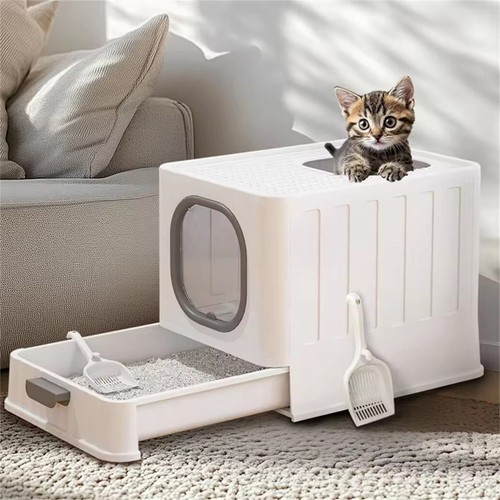 Enclosed cat litter - litter, hooded