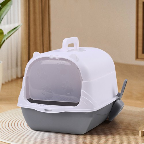 Hooded cat litter tray box - cat,