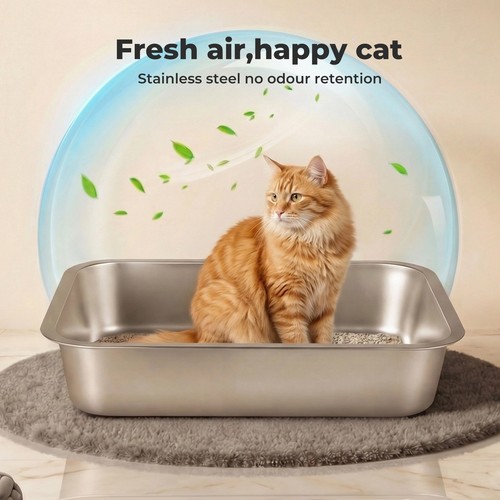 Cat litter box stainless - cat,
