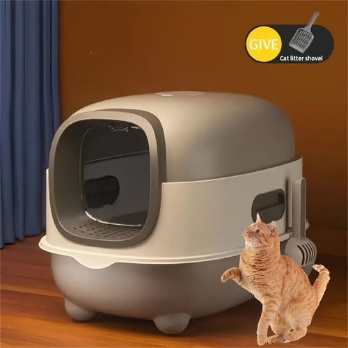 Cat litter box with scoop - box,