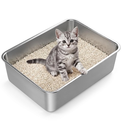 Stainless steel cat - litter, box