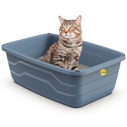 Large cat open litter tray - open,