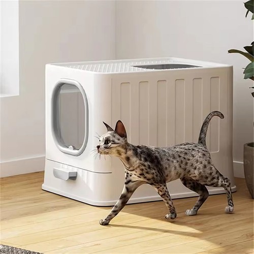 Enclosed cat litter box hooded - cat,