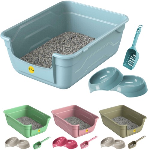 Large cat litter tray - litter, +