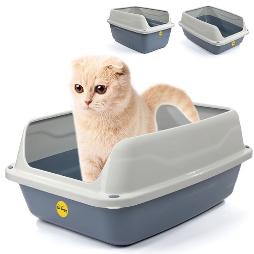 Open grey cat - tray, high